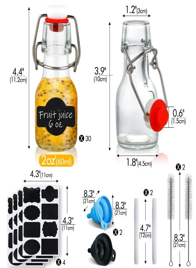 INFTYLE Swing Top Glass Bottles Set - 30 Mini Glass Bottles with Swing Top Lids for Homemade Drinks, Extracts, Candy, Crafts and Party Decor (30 Pcs-2oz) - Image 2